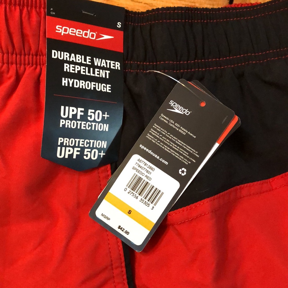 Speedo swim trunks UPF 50+ men’s size small new with tags hydrofuge - Picture 4 of 7